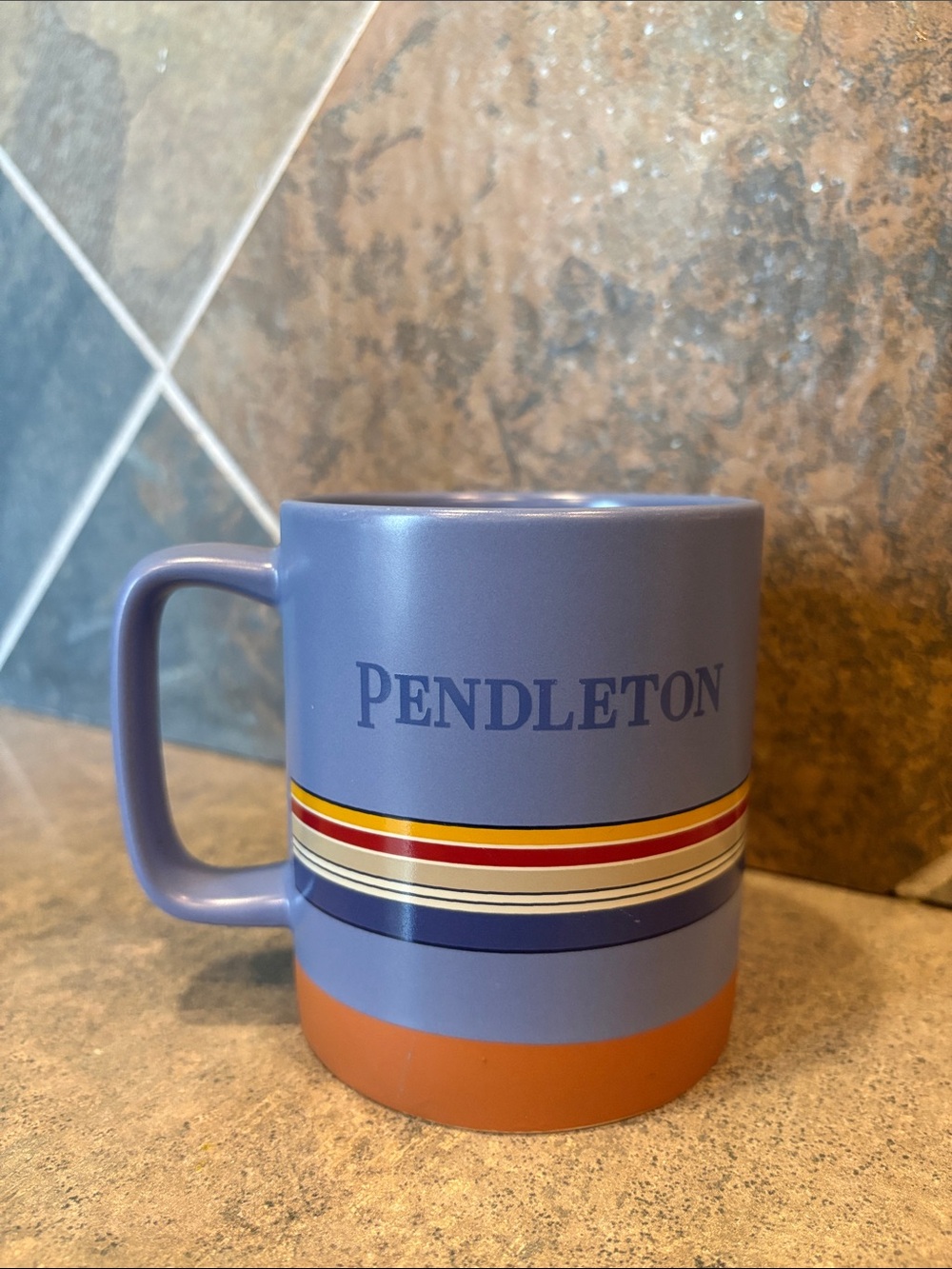 Pendleton National Parks Collectible Stoneware Mug 18 oz Blue Striped Stripes